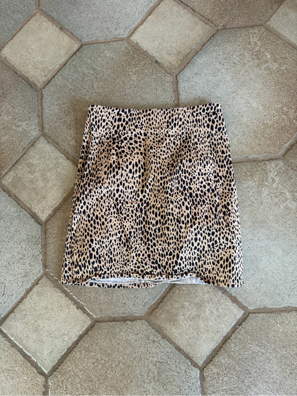 Brandy Melville Leopard Print Mini Skirt - Beige and Black